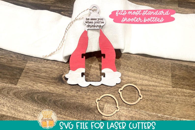 Shooter Liquor Bottle Holder Ornament SVG, Shot Bottle Ornament SVG