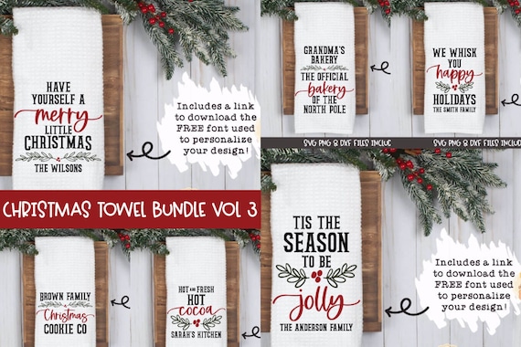 Personalized christmas dish towels Clearance