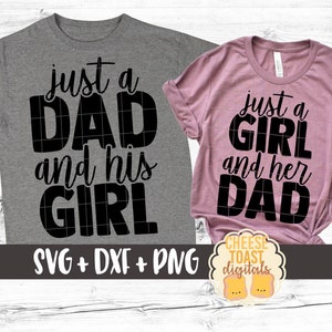 Solo un papá y su niña / Solo una niña y su papá Archivos de corte SVG PNG DXF, Camisetas a juego de papá e hija, Día del Padre, Cricut, Silueta