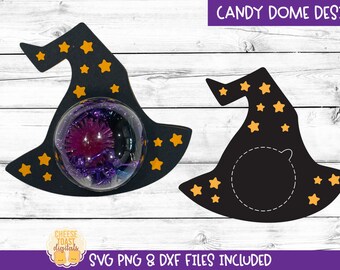 Witch Hat Candy Dome SVG, Halloween Candy Paper Ornaments SVG, Halloween School Party Favor, Trick or Treat Gifts, Cricut, Silhouette