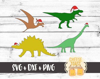 Christmas Dinosaur Svg, T-Rex Svg, Dinosaur with Santa Hat Svg, Dinosaur Svg, Christmas Svg, Boys Christmas Svg, Svg for Cricut, Silhouette