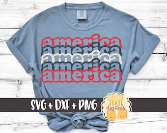 America SVG PNG DXF Cut Files, Fourth of July Shirt, Patriotic Sign, Military Design, usa, July 4th, Svg for Cricut, Silhouette