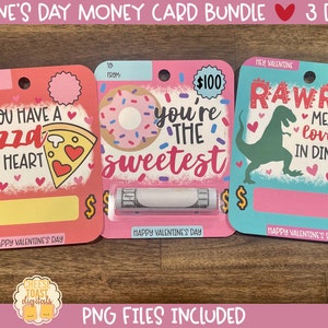 Valentine&#39;s Day Money Cards, Printable Card, Money Card, Kid&#39;s Valentine Money Holder, Funny, Print-Then-Cut PNG, Cricut, Silhouette