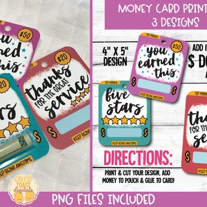 Printable Tipping Money Card, Thank You Card, Money Holder, Gift Card Holder, Print-Then-Cut, Gift of Appreciation, PNG File