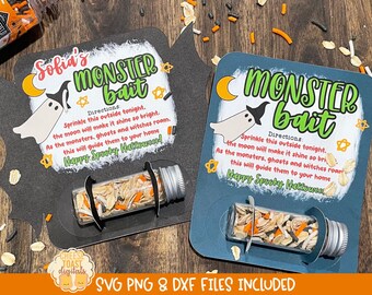 Monster Bait Card PNG, Halloween Printable Card PNG File, Fall Magic, DIY, Print-Then-Cut, Cricut, Silhouette
