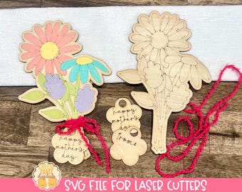 Flower Bouquet SVG, Mother's Day Laser SVG, Laser Files for Mom or Grandma, Laser Files, Flower for Mom, Cut Files for Lasers