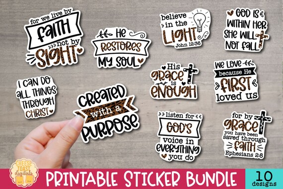Christian PNG Stickers to Print and Cut with Cricut