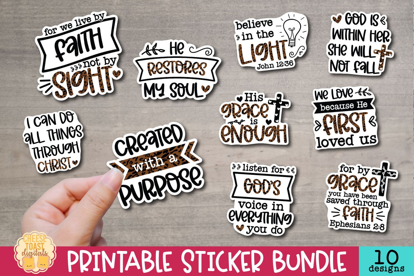 Printable Christian Stickers - Vol 2 Graphic by stacysdigitaldesigns ·  Creative Fabrica