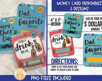 Printable Father's Day Card, Money Card, Funny Dad Card, Money Holder, Gift Card Holder, Print-Then-Cut, Gift for Father's Day, PNG File