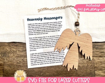 Heavenly Messengers - Story Card Ornament SVG, Gift for Loss of Loved One, Sympathy Ornament Svg, Car Charm, Angel, Laser Ornament Designs