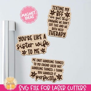 Beste Freunde SVG, Laser Magnet Datei, Freundschaft Laser Schnitt Dateien, lustige Kühlschrankmagnete, Küche Laser SVG, Magnet Designs