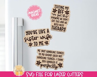 Best Friends Magnet SVG, Laser Magnet File, Friendship Laser Cut Files, Funny Fridge Magnets, Kitchen Laser SVG, Magnet Designs