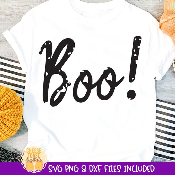 Boo SVG Cut File, Distressed Halloween Quotes and Sayings, Women's Halloween Shirt, Toddler Kid Grunge Design, Funny, Cricut, Silhouette