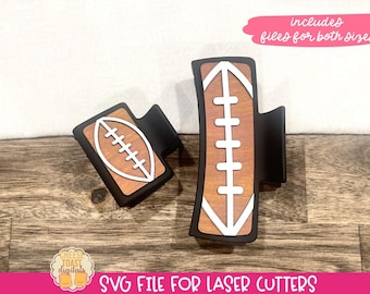 Claw Clip SVG, Football Hair Clip SVG, Hair Clip Laser File, Football Cut Files, Laser Hair Clip SVG, Laser Claw Clip Designs
