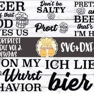 Oktoberfest SVG Bundle Vol 2, Beer Svg, Men&#39;s Oktoberfest Shirt, Dad Beer Design, Prost, Pretzels and Beer, Funny, Cricut, Silhouette
