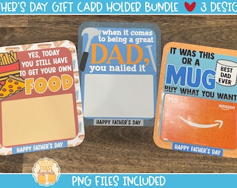 Printable Father's Day Card, Money Card, Funny Dad Card, Money Holder, Gift Card Holder, Print-Then-Cut, Gift for Father's Day, PNG File