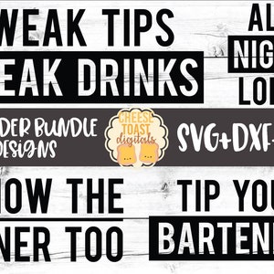 Bartender SVG Bundle, Beer Design, Waiter, Waitress, Server, Weak Tips Weak Drinks, Bar, Pub, Funny Bartender Shirt, Cricut, Silhouette