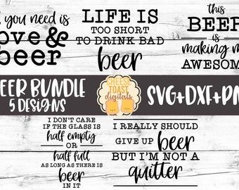 Beer SVG Bundle - 5 Designs, Beer Svg, Bar Svg, Love and Beer Svg, Pub, Beer Sign, Mom Svg, Funny Svg, Svg for Cricut, Silhouette