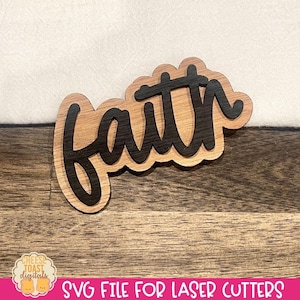 Faith SVG, Religious Kitchen Magnet SVG, Laser Magnet File, Christian Laser Cut Files, Fridge Magnet Designs, Kitchen Laser SVG