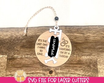 Last F*ck Ornament SVG, Funny Christmas Ornament, Laser Christmas Ornament File, Laser Cutting File, Last F Laser svg File