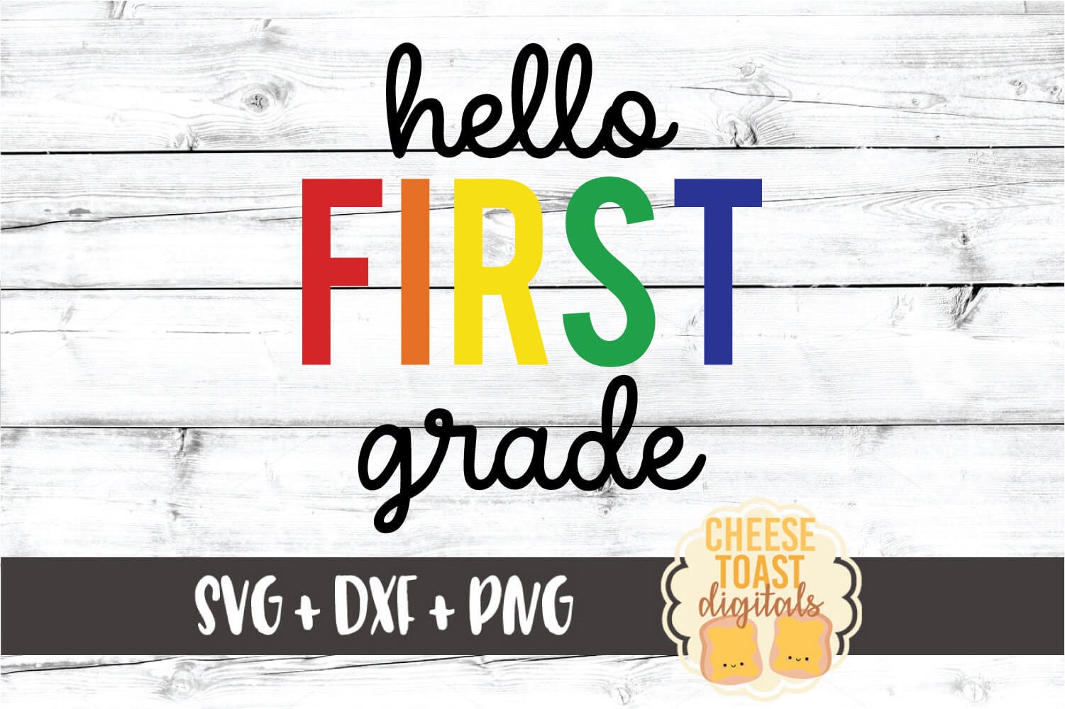 Rainbow Hello First Grade SVG PNG DXF Cut Files, Back to School Shirt ...