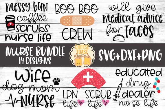 Download Nurse Svg Bundle 14 Designs Nurse Week Nurse Shirt Cna Etsy