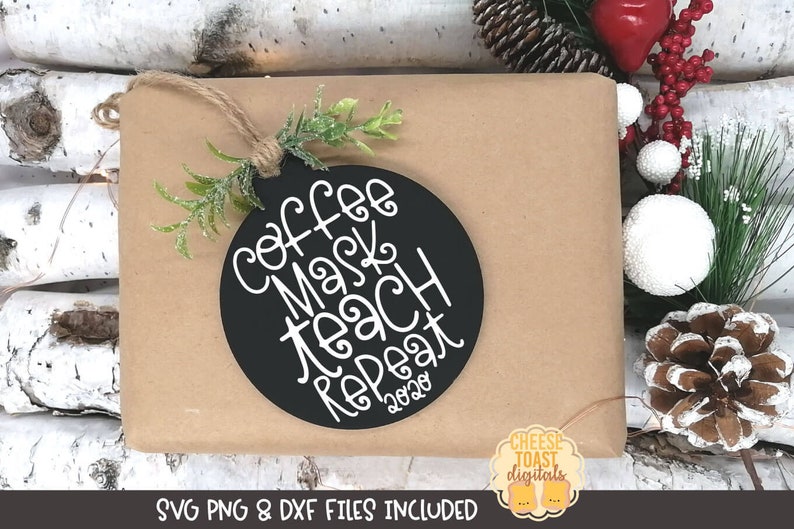 Download 2020 Christmas Teacher Ornament Wood Round SVG Set of 10 | Etsy