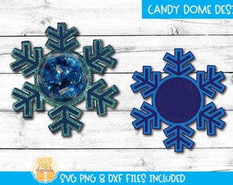 Kopuła cukierków Snowflake SVG, ozdoby cukierkowe SVG, upominek na przyjęcie, wypełniacz pończoch, uchwyt na cukierki, prezent świąteczny, Cricut, sylwetka