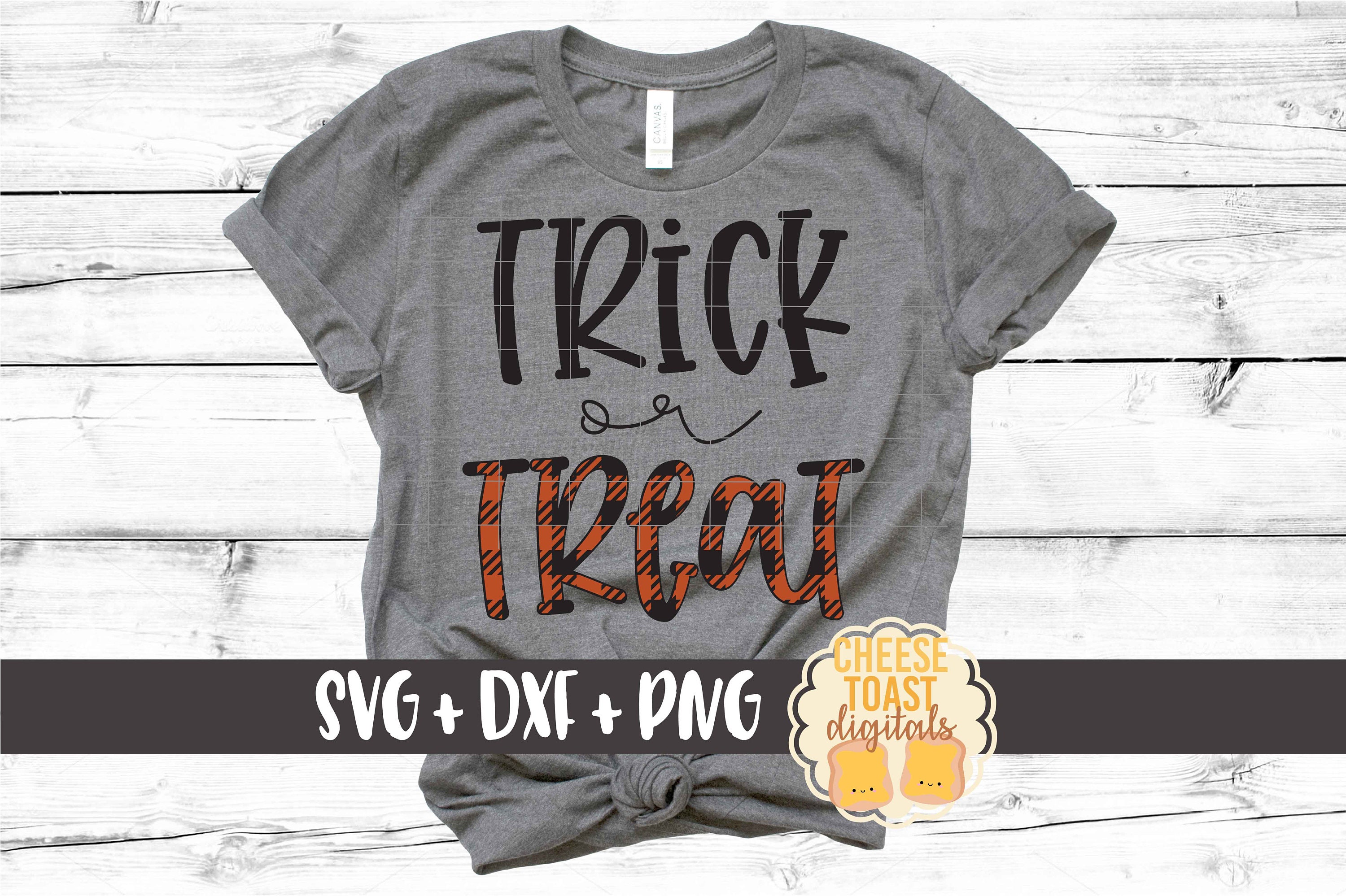 Trick or Treat SVG PNG DXF Cut Files, Buffalo Plaid Halloween Svg ...