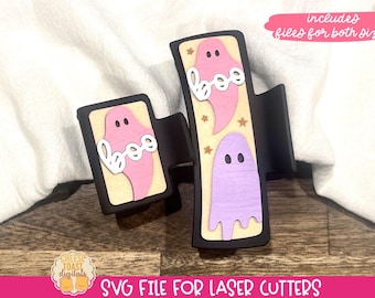 Claw Clip SVG, Halloween Hair Clip SVG, Hair Clip Laser File, Ghost Cut Files, Laser Hair Clip SVG, Laser Claw Clip Designs