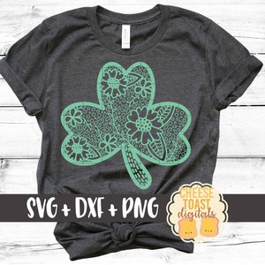 Shamrock Svg, Zen Doodle Art, St. Patrick&#39;s Day Svg, St Patrick&#39;s Day Shirt, Floral, Clover Svg, St. Paddy&#39;s Svg, Svg for Cricut, Silhouette