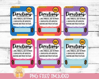 SELF ADHESIVE Printable Money Card Directions, Money Card Instructions, Money Card Insert, Print-Then-Cut, PNG File