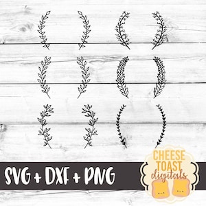 Laurel Svg, Laurel Wreath Svg, Laurel Leaf Svg, Laurels Svg, Laurel Svg File, Svg Files, DXF, Svg for Cricut, Svg for Silhouette