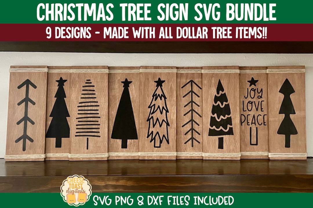 Dollar Tree Christmas Tree Signs SVG Bundle, Christmas Design ...