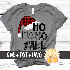 Download Ho Ho Ho Y All Svg Buffalo Plaid Santa Hat Svg Christmas Etsy PSD Mockup Templates