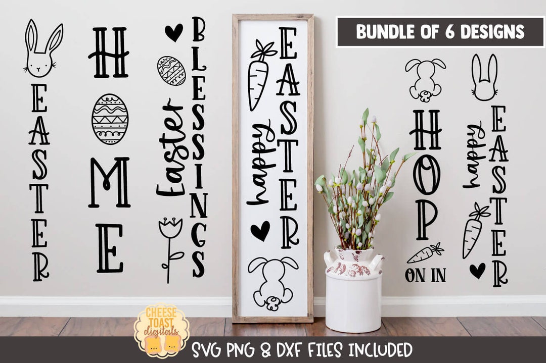 Easter Vertical Porch Sign SVG Bundle, Spring Svg, Porch Sign Svg ...