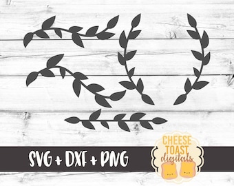 Laurel Elements Svg, Laurel Svg, Laurel Leaf Svg, Laurels Svg, Flourish Svg, Svg Files, DXF, Svg for Cricut, Svg for Silhouette