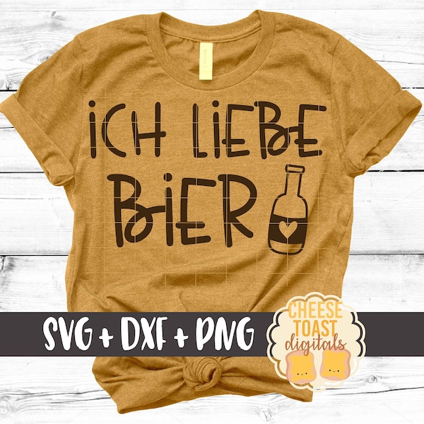 Ich Liebe Bier SVG PNG DXF Cut Files, I Love Beer Svg, Women's Oktoberfest Shirt, Beer Bottle, Funny Girl Beer Design, Cricut, Silhouette