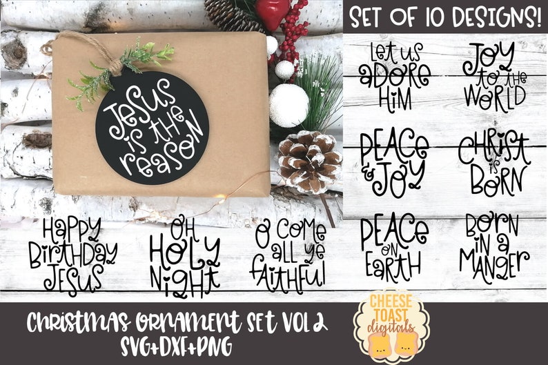 Download Christmas Ornament Wood Round SVG Set of 10 Vol 2 ...