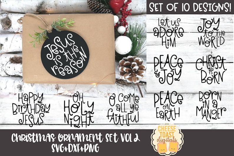 Download Christmas Ornament Wood Round SVG Set of 10 Vol 2 ...