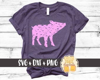 Pig Svg, Distressed Pig Svg, Girl Svg, Pig Lover Svg, Farm Svg, Farmer Girl Svg, Cut File, Svg Files for Cricut, Svg for Silhouette