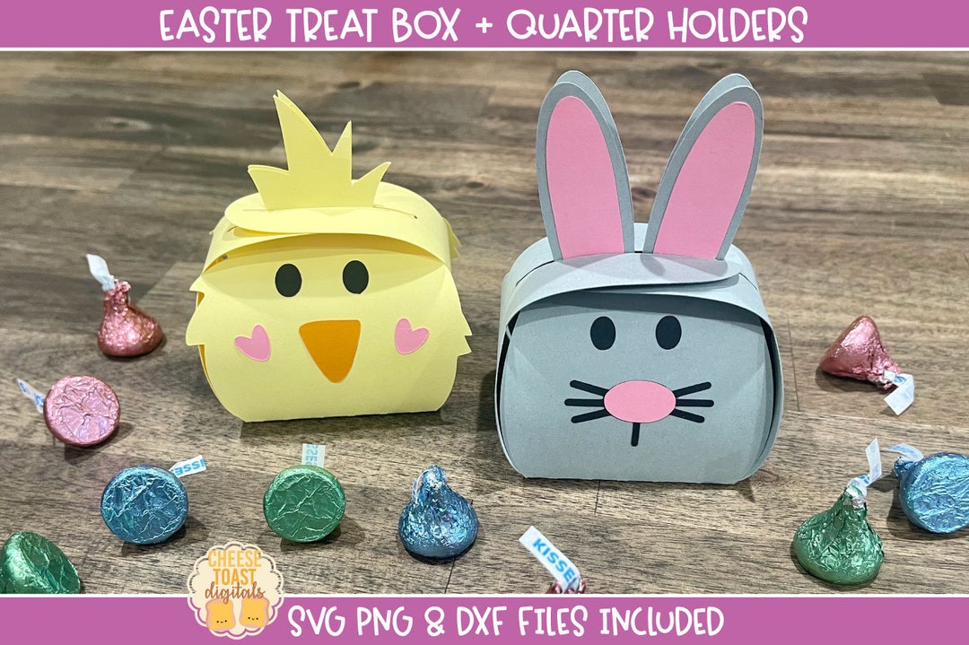 Easter Treat Box SVG Bundle, Bunny Party Favor Box, Fold Over Box ...