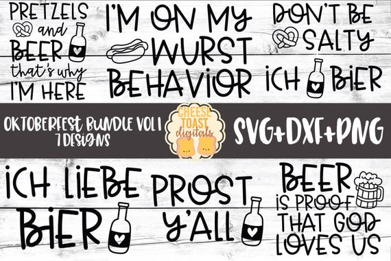 Oktoberfest SVG Bundle Vol 1, Beer Svg, Women's Oktoberfest Shirt, Girl Beer Design, Prost, Pretzels and Beer, Funny, Cricut, Silhouette