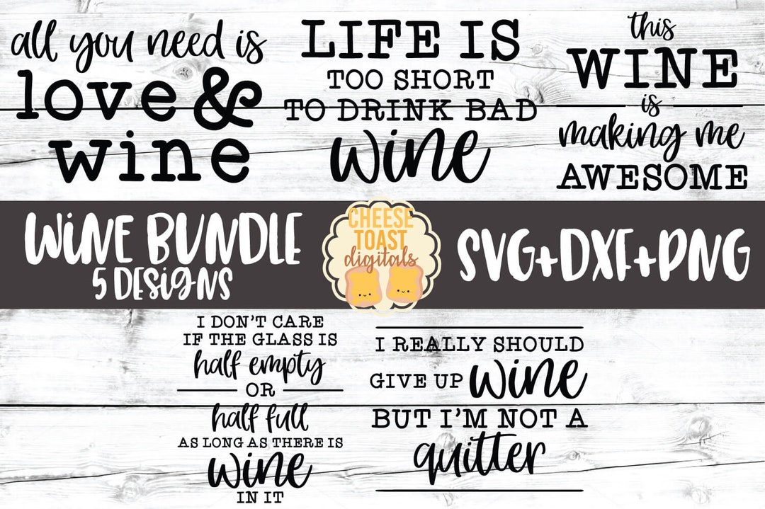 Wine SVG Bundle 5 Designs Wine Svg Bar Svg Love and Wine Etsy