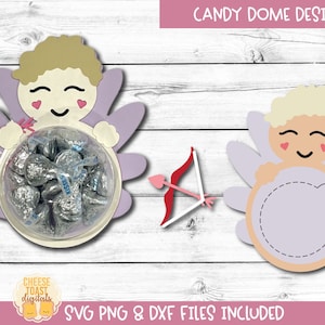 Valentinstag Candy Dome SVG, Amor Süßigkeitenhalter SVG, Party Favor, Valentinstag Geschenk, Candy Bauble Ornament, Cricut, Silhouette