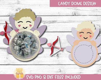 Valentine's Day Candy Dome SVG, Cupid Candy Holder SVG, Party Favor, Valentine Gift, Candy Bauble Ornament, Cricut, Silhouette