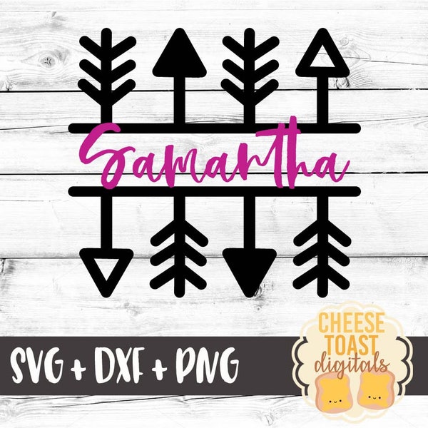 Arrow Monogram Svg, Split Monogram Svg, Arrow Svg, Monogram Svg, Last Name Monogram Svg, Personalized, Svg Files, Svg for Cricut, Silhouette