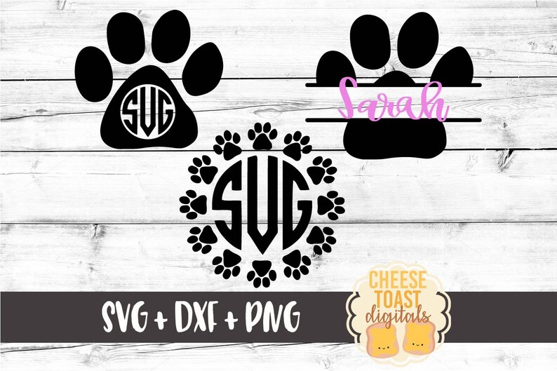 Download Paw Print Monogram Frames Paw Print SVG Dog Svg Dog Mom | Etsy