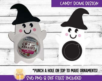 Ghost Candy Dome SVG, Halloween Candy Ornaments SVG, Halloween Party Favor, Trick or Treat Gifts, Paper Ornament, Cricut, Silhouette