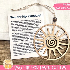 Du bist mein Sonnenschein - Story Card Ornament SVG, Geschenk für Mama, Autoanhänger, Geschenk für Tochter, Laser Christmas Ornament SVG, Story Card SVG